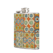 Geometrische kleurrijke Antiek Egyptische grafisch Heupfles (Links)