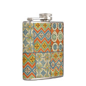 Geometrische kleurrijke Antiek Egyptische grafisch Heupfles (Rechts)