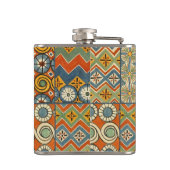 Geometrische kleurrijke Antiek Egyptische grafisch Heupfles (Achterkant)