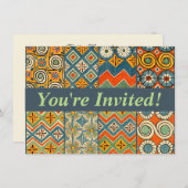 Geometrische kleurrijke Antiek Egyptische grafisch Kaart (Voorkant / Achterkant)