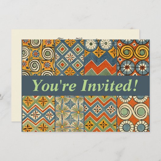 Geometrische kleurrijke Antiek Egyptische grafisch Kaart (Voorkant / Achterkant)