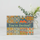 Geometrische kleurrijke Antiek Egyptische grafisch Kaart (Staand voorkant)