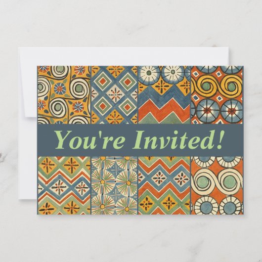 Geometrische kleurrijke Antiek Egyptische grafisch Kaart (Voorkant)