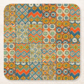 Geometrische kleurrijke Antiek Egyptische grafisch Kartonnen Onderzetters (Voorkant)