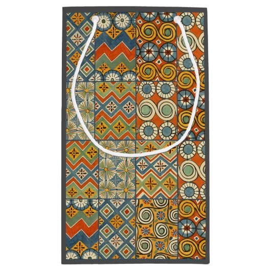 Geometrische kleurrijke Antiek Egyptische grafisch Klein Cadeauzakje (Achterkant)