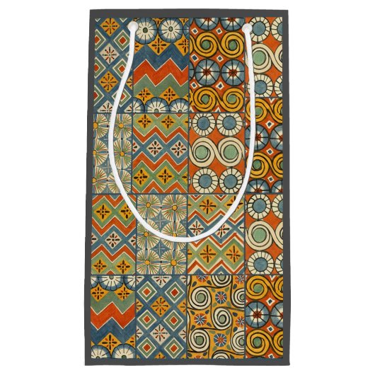 Geometrische kleurrijke Antiek Egyptische grafisch Klein Cadeauzakje (Voorkant)