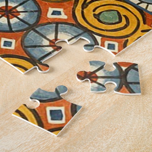 Geometrische kleurrijke Antiek Egyptische grafisch Legpuzzel (Zijkant)