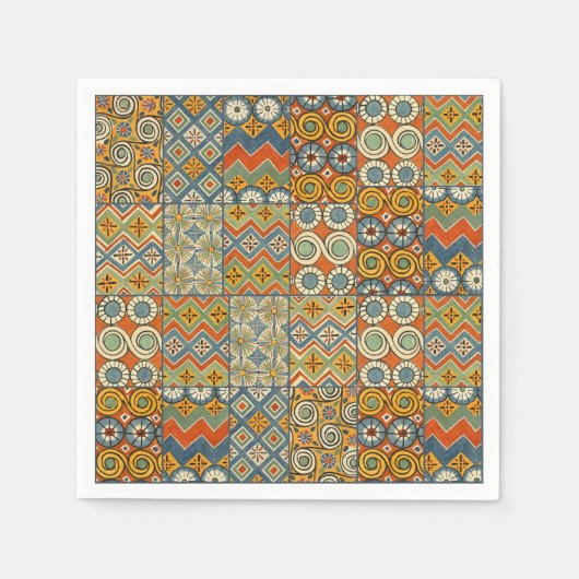 Geometrische kleurrijke Antiek Egyptische grafisch Servet (Voorkant)
