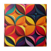 Geometrische kleurrijke Floral Artwork Tegeltje (Voorkant)