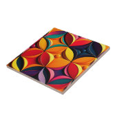 Geometrische kleurrijke Floral Artwork Tegeltje (Zijkant)