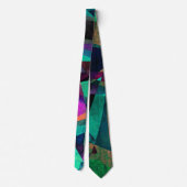 Geometrische, kleurrijke, getextureerde Abstracte  Stropdas (Achterkant)