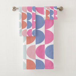 Geometrische kleurrijke halve cirkel geometrisch bad handdoek