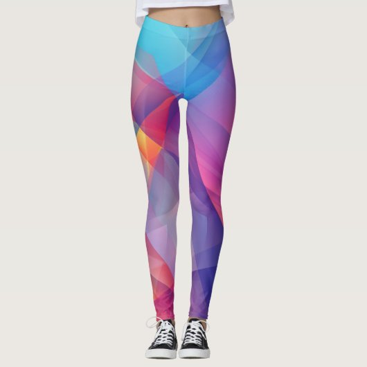 Geometrische kleurrijke Leggings (Voorkant)
