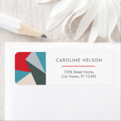 Geometrische kleurrijke moderne Abstracte Adreseti Etiket (Insitu)