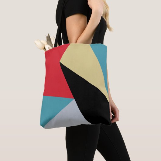 Geometrische kleurrijke moderne Abstracte Canvas t Tote Bag (Dichtbij)