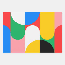 Geometrische kleurrijke moderne grafische kabel ui inpakpapier vel