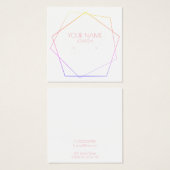 Geometrische kleurrijke oorhouder vierkante visitekaartjes (Voorkant /achterkant)