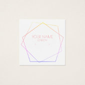 Geometrische kleurrijke oorhouder vierkante visitekaartjes (Voorkant)