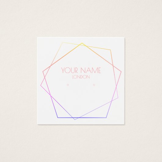 Geometrische kleurrijke oorhouder vierkante visitekaartjes (Voorkant)