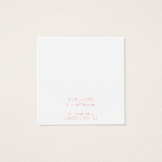 Geometrische kleurrijke oorhouder vierkante visitekaartjes (Achterkant)