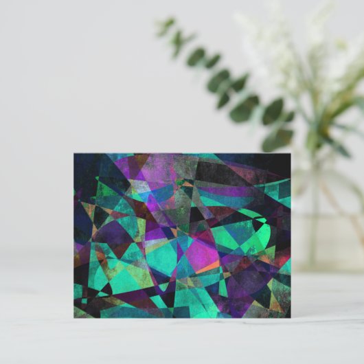 Geometrische, kleurrijke, originele Abstracte kuns Briefkaart (Staand voorkant)