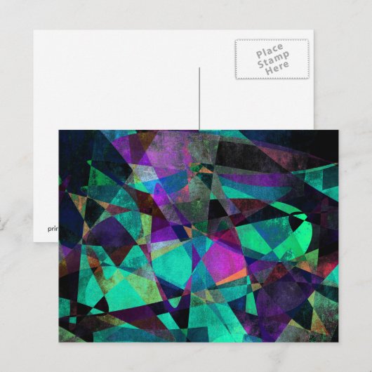 Geometrische, kleurrijke, originele Abstracte kuns Briefkaart (Voorkant / Achterkant)