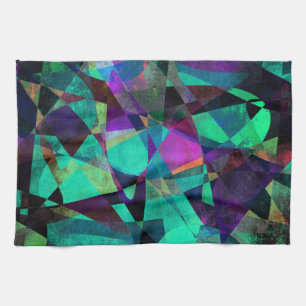 Geometrische, kleurrijke, originele Abstracte kuns Theedoek