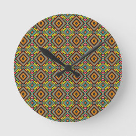 Geometrische Kleurrijke Unieke Patroon Ronde Klok