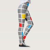Geometrische kleurrijke vierkanten patroon Mondria Leggings (Rechts)
