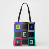 Geometrische kleurrijke vierkantjes - Kunstgalerij Tote Bag (Voorkant)