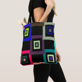 Geometrische kleurrijke vierkantjes - Kunstgalerij Tote Bag (Dichtbij)