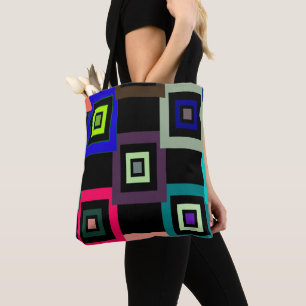 Geometrische kleurrijke vierkantjes - Kunstgalerij Tote Bag