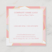 Geometrische kleurrijke vormen achtergrond vierkante visitekaartje (Achterkant)