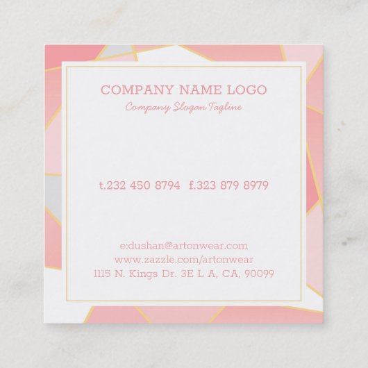 Geometrische kleurrijke vormen achtergrond vierkante visitekaartje (Achterkant)