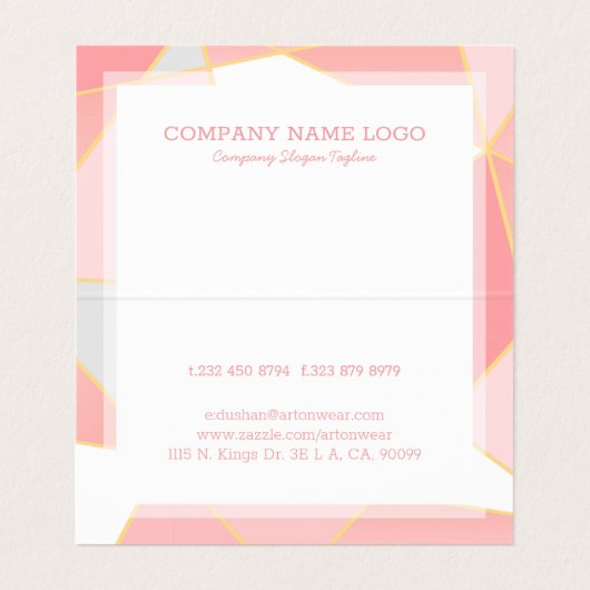 Geometrische kleurrijke vormen achtergrond visitekaartje (Binnenkant ongevouwen)