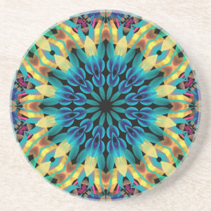 Geometrische Kleurrijke Vormen Mandala Zandsteen Onderzetter