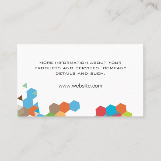 Geometrische kleurstof visitekaartje (Achterkant)