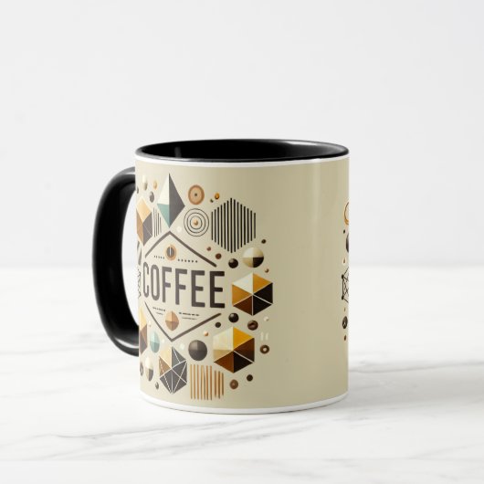 Geometrische koffieliefhebber Modern en stijlvol d Mok (Voorkant links)