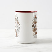 Geometrische koffieliefhebber Modern en stijlvol d Tweekleurige Koffiemok (Center)