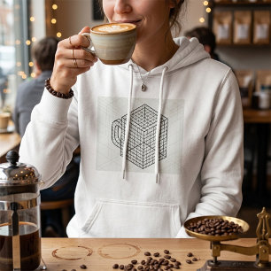 Geometrische koffiemok Isometrische rasterkunst Hoodie