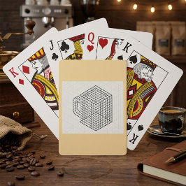 Geometrische koffiemok Isometrische rasterkunst Pokerkaarten