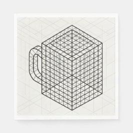 Geometrische koffiemok Isometrische rasterkunst Servet