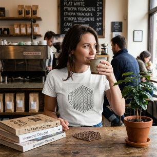 Geometrische koffiemok Isometrische rasterkunst T-shirt