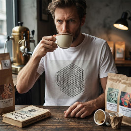 Geometrische koffiemok Isometrische rasterkunst T-shirt
