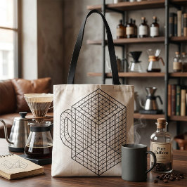 Geometrische koffiemok Isometrische rasterkunst Tote Bag