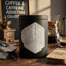Geometrische koffiemok Isometrische rasterkunst Vierkante Sticker