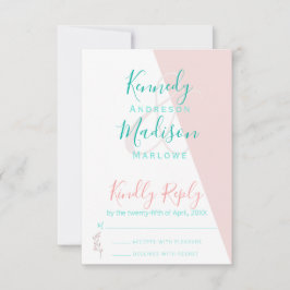 Geometrische koraalbegroting opmerkelijk RSVP kaartje