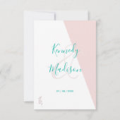 Geometrische koraalbegroting opmerkelijk RSVP kaartje (Achterkant)