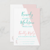 Geometrische koraalbegroting opmerkelijk RSVP kaartje (Voorkant / Achterkant)