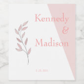 Geometrische koraalbegroting opmerkelijk wijn etiket (Enkel label)